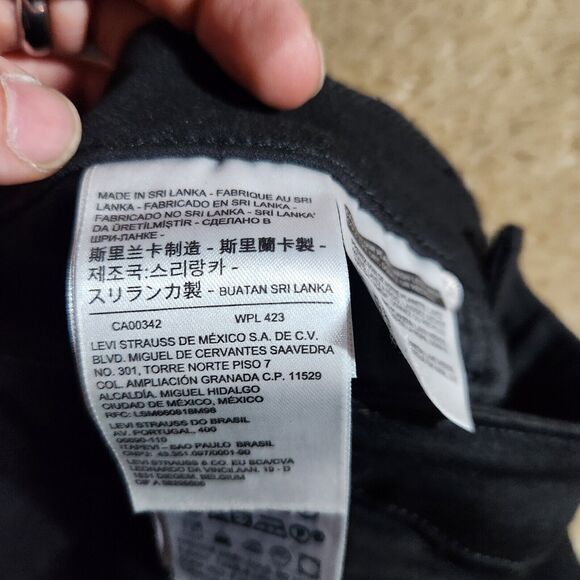 Levis Jeans Womens 6M Black Denim Mid Rise Skinny Grunge Dark Wash 90s Biker - Picture 5 of 12